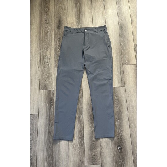 Lululemon Commission Pants Men’s Sz 31x31 Gray Chino Stretch Slim Fit *Defect* - Picture 1 of 9